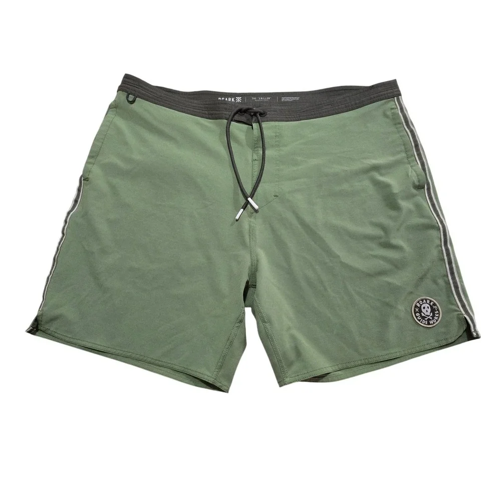 Roark Mens Chiller Mixtape Performance Boardshorts Jungle Green 38W 6.5